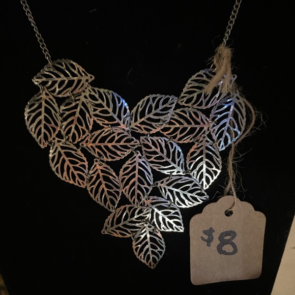 Sheer silver leaf necklace $8 - Picture 2 of 2